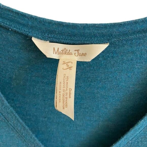 Matilda Jane Wonderment Best of the Best Dress Teal Tired Small - Picture 3 of 4